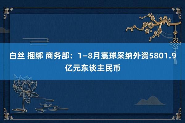 白丝 捆绑 商务部：1—8月寰球采纳外资5801.9亿元东谈主民币