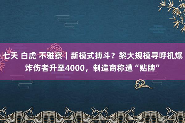 七天 白虎 不雅察｜新模式搏斗？黎大规模寻呼机爆炸伤者升至4000，制造商称遭“贴牌”