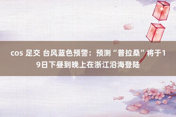 cos 足交 台风蓝色预警：预测“普拉桑”将于19日下昼到晚上在浙江沿海登陆