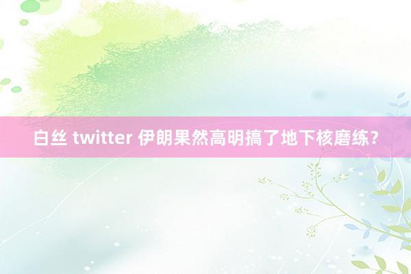 白丝 twitter 伊朗果然高明搞了地下核磨练？