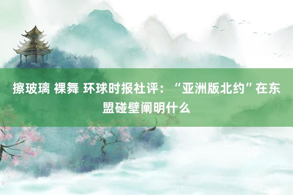 擦玻璃 裸舞 环球时报社评：“亚洲版北约”在东盟碰壁阐明什么