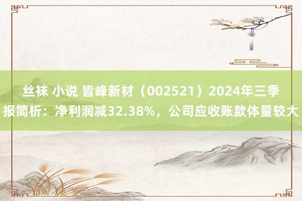 丝袜 小说 皆峰新材（002521）2024年三季报简析：净利润减32.38%，公司应收账款体量较大