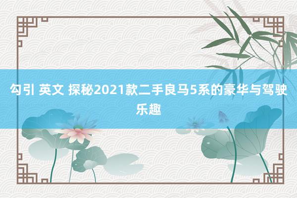 勾引 英文 探秘2021款二手良马5系的豪华与驾驶乐趣