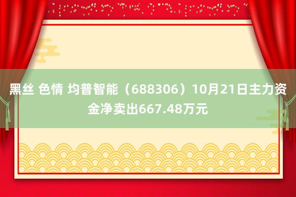 黑丝 色情 均普智能（688306）10月21日主力资金净卖出667.48万元