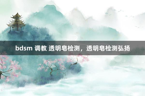 bdsm 调教 透明皂检测，透明皂检测弘扬